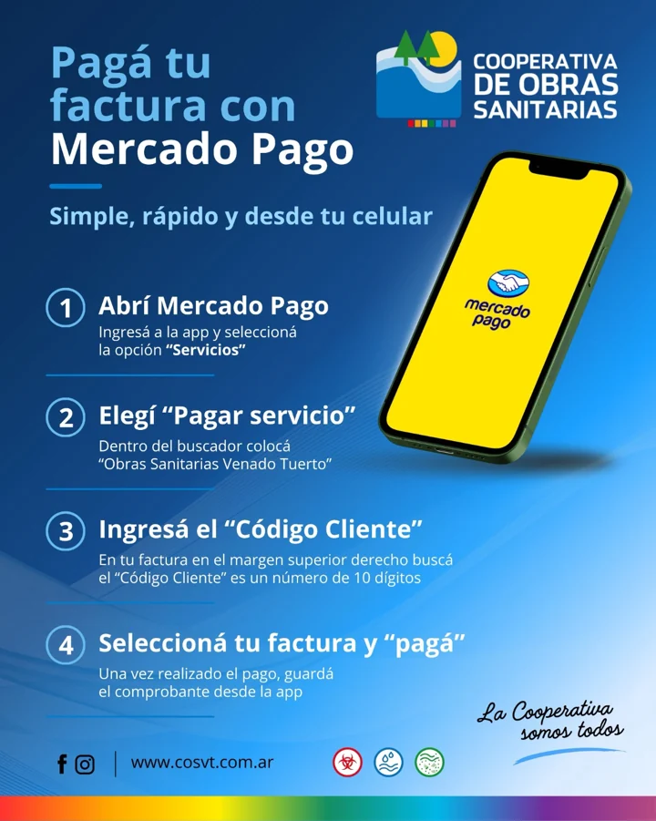 COS Venado Tuerto: Pago de facturas con Mercado Pago